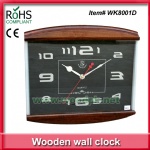 Good selling decoration wooden clock glass wall clock silent bedroom watch