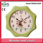 New clock items exoported quartz wall clock green garden wooden clock