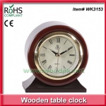 Small table clock quartz wooden clock golden ring promotional clock