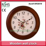 Wholesale flower wall clock garden clock gift clock handmade wood clock