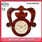 Unique design clock lucky chinese wall clock wooden craft clock antique quartz clock