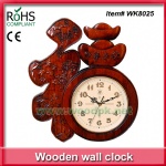 Fu style wooden wall clock lucky chinese mahogany antique clock