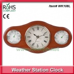 Clock factory wooden wall clock kitchen clock with thermometer hygrometer new design