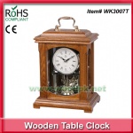 Exported to Europe oak wooden table clock quartz desk clock with chime & pendulum