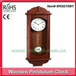 Really wood antique pendulum clock quartz wall watch with chime roma dial for home decor